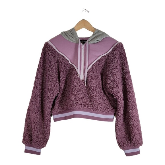 For Love & Lemons Cozy Crop Pullover Hoodie Sweater Size Large - Picture 4 of 7